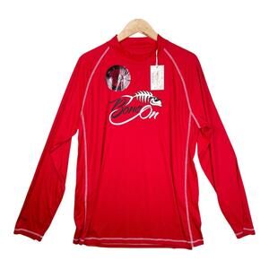 Bone on Supply Co long sleeve tech fishing outdoor shirt in red size XXL new!